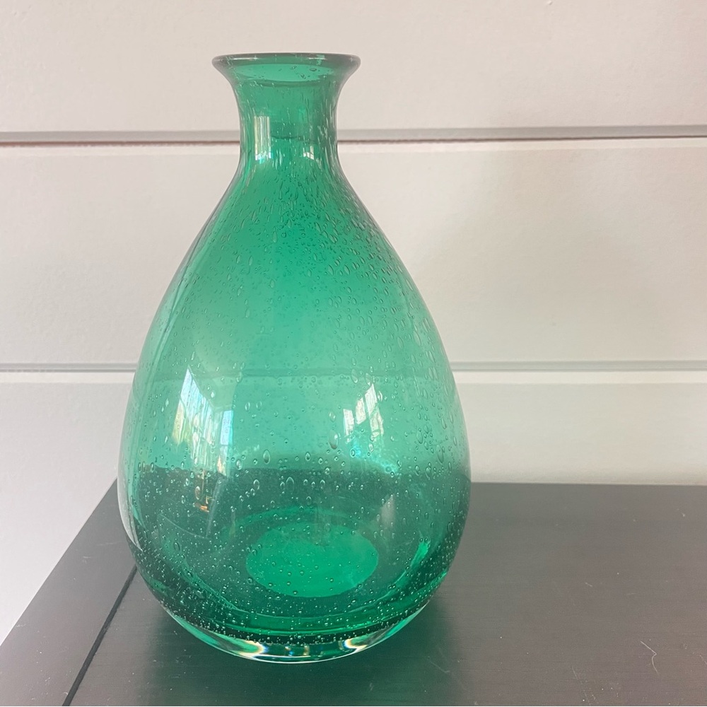 Creative Co-Op Teal Green Bubble Glass Vase